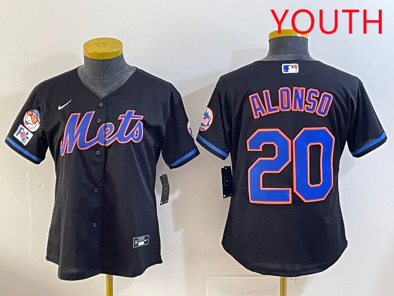 Youth 2025 New York Mets #20 Alonso Black Game Nike MLB Jersey style 7->carolina hurricanes->NHL Jersey